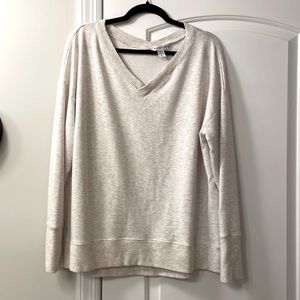 Athleta V Neck Coaster Luxe Sweatshirt XL